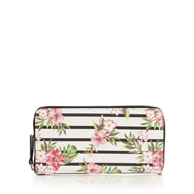 White 'Almighty Stripe Floral' purse